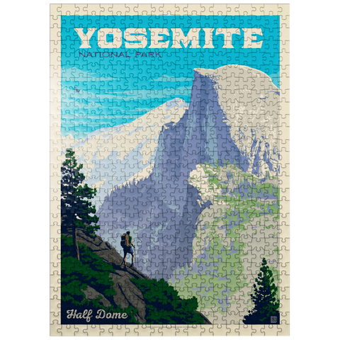 puzzleplate Yosemite National Park: Half Dome Vista, Vintage Poster 500 Jigsaw Puzzle