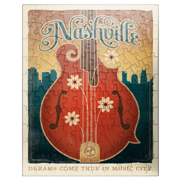 puzzleplate Dreams Come True In Music City, Vintage Poster 100 Jigsaw Puzzle