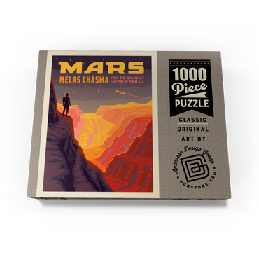 Mars: Melas Chasma, Vintage Poster 1000 Jigsaw Puzzle box view3