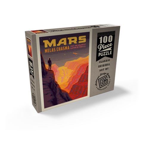 Mars: Melas Chasma, Vintage Poster 100 Jigsaw Puzzle box view2