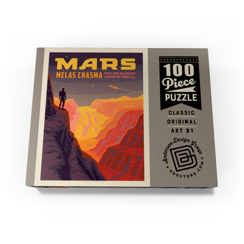 Mars: Melas Chasma, Vintage Poster 100 Jigsaw Puzzle box view3