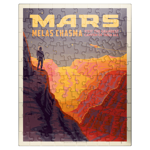 puzzleplate Mars: Melas Chasma, Vintage Poster 100 Jigsaw Puzzle