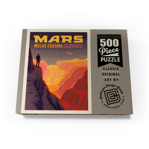 Mars: Melas Chasma, Vintage Poster 500 Jigsaw Puzzle box view3