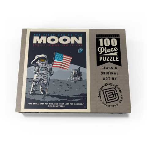 NASA 1969: First Man On The Moon, Vintage Poster 100 Jigsaw Puzzle box view3
