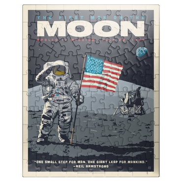 puzzleplate NASA 1969: First Man On The Moon, Vintage Poster 100 Jigsaw Puzzle
