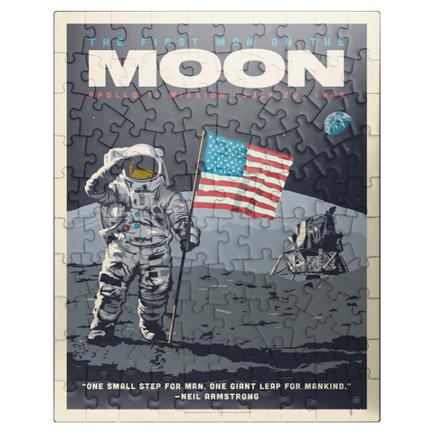 puzzleplate NASA 1969: First Man On The Moon, Vintage Poster 100 Jigsaw Puzzle