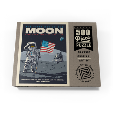 NASA 1969: First Man On The Moon, Vintage Poster 500 Jigsaw Puzzle box view3