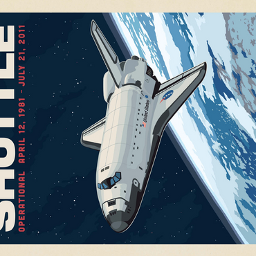 NASA 1981: Space Shuttle, Vintage Poster 500 Jigsaw Puzzle 3D Modell