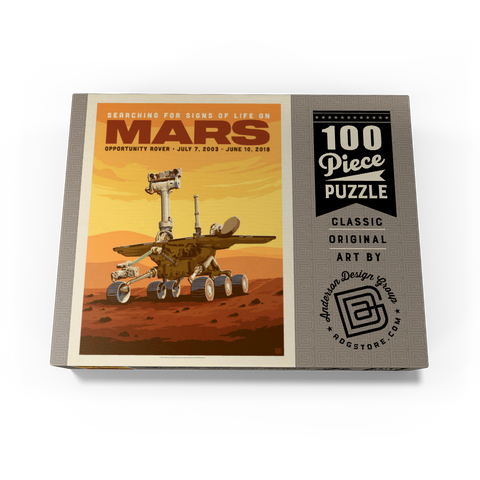 NASA 2003: Mars Opportunity Rover, Vintage Poster 100 Jigsaw Puzzle box view3