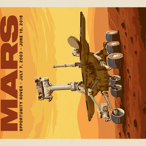 NASA 2003: Mars Opportunity Rover, Vintage Poster 100 Jigsaw Puzzle 3D Modell