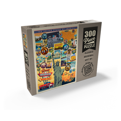 American Travel: USA Collage, Vintage Poster 300 Jigsaw Puzzle box view2