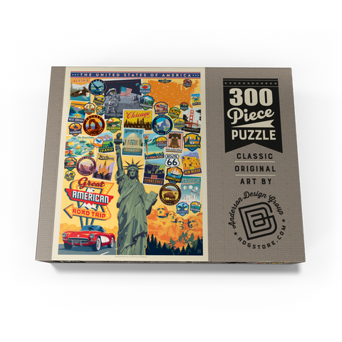 American Travel: USA Collage, Vintage Poster 300 Jigsaw Puzzle box view3