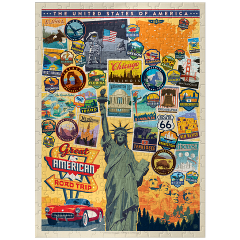 puzzleplate American Travel: USA Collage, Vintage Poster 300 Jigsaw Puzzle