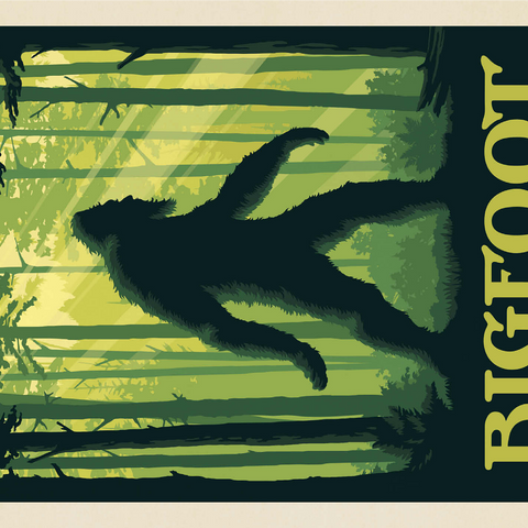Bigfoot: The Missing Link, Vintage Poster 1000 Jigsaw Puzzle 3D Modell