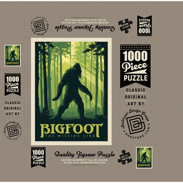Bigfoot: The Missing Link, Vintage Poster 1000 Jigsaw Puzzle box 3D Modell