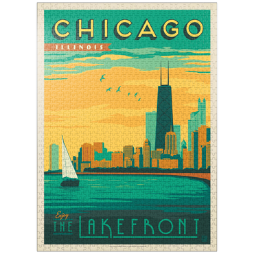 puzzleplate Chicago: Lakefront, Vintage Poster 1000 Jigsaw Puzzle