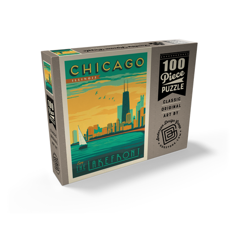 Chicago: Lakefront, Vintage Poster 100 Jigsaw Puzzle box view2