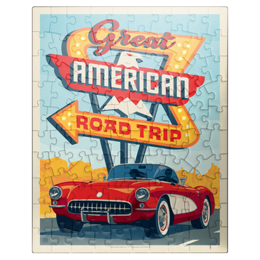 puzzleplate Great American Road Trip, Vintage Poster 100 Jigsaw Puzzle