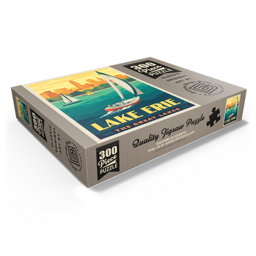 Great Lakes: Lake Erie, Vintage Poster 300 Jigsaw Puzzle box view1