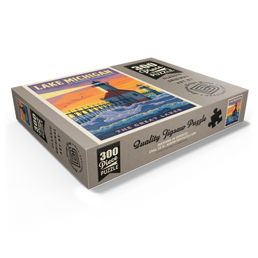 Great Lakes: Lake Michigan, Vintage Poster 300 Jigsaw Puzzle box view1