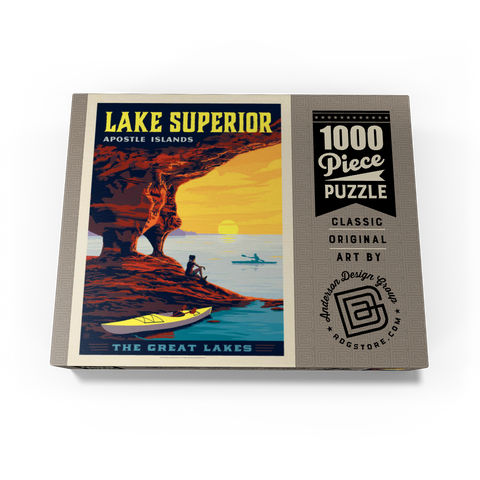 Great Lakes: Lake Superior, Vintage Poster 1000 Jigsaw Puzzle box view3