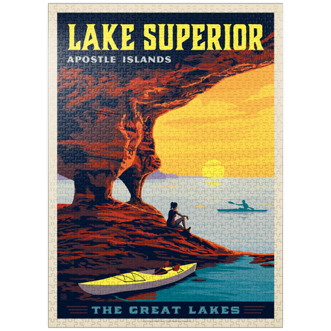 puzzleplate Great Lakes: Lake Superior, Vintage Poster 1000 Jigsaw Puzzle