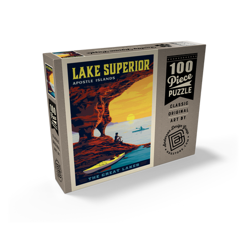 Great Lakes: Lake Superior, Vintage Poster 100 Jigsaw Puzzle box view2
