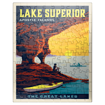 puzzleplate Great Lakes: Lake Superior, Vintage Poster 100 Jigsaw Puzzle