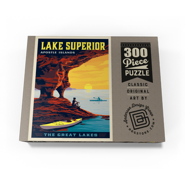 Great Lakes: Lake Superior, Vintage Poster 300 Jigsaw Puzzle box view3