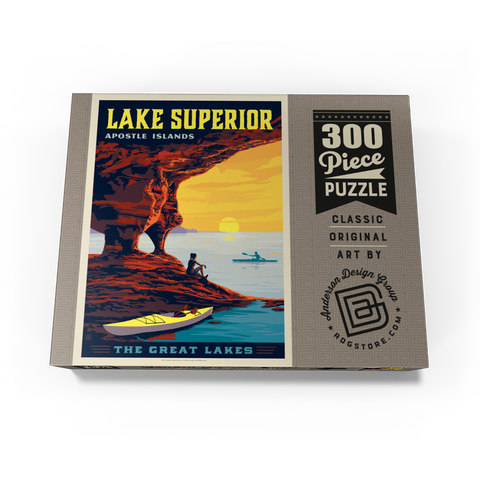 Great Lakes: Lake Superior, Vintage Poster 300 Jigsaw Puzzle box view3