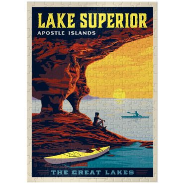 puzzleplate Great Lakes: Lake Superior, Vintage Poster 300 Jigsaw Puzzle