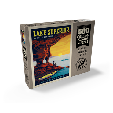 Great Lakes: Lake Superior, Vintage Poster 500 Jigsaw Puzzle box view2