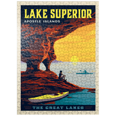 puzzleplate Great Lakes: Lake Superior, Vintage Poster 500 Jigsaw Puzzle