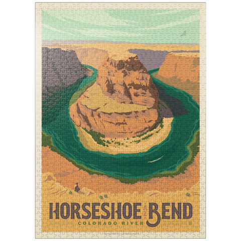 puzzleplate Horseshoe Bend, Arizona, Vintage Poster 1000 Jigsaw Puzzle