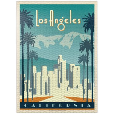 puzzleplate Los Angeles skyline, Vintage Poster 1000 Jigsaw Puzzle