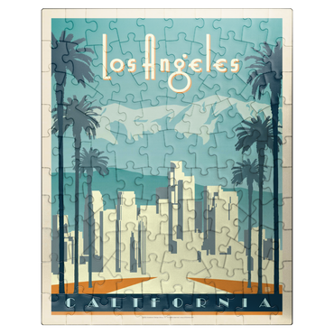 puzzleplate Los Angeles skyline, Vintage Poster 100 Jigsaw Puzzle