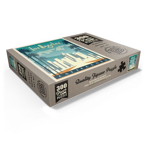 Los Angeles skyline, Vintage Poster 300 Jigsaw Puzzle box view1