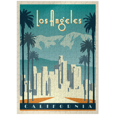 puzzleplate Los Angeles skyline, Vintage Poster 300 Jigsaw Puzzle