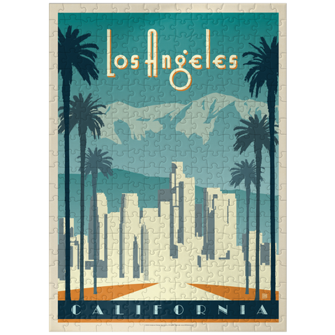 puzzleplate Los Angeles skyline, Vintage Poster 300 Jigsaw Puzzle