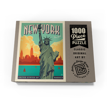 New York City: Lady Liberty, Vintage Poster 1000 Jigsaw Puzzle box view3