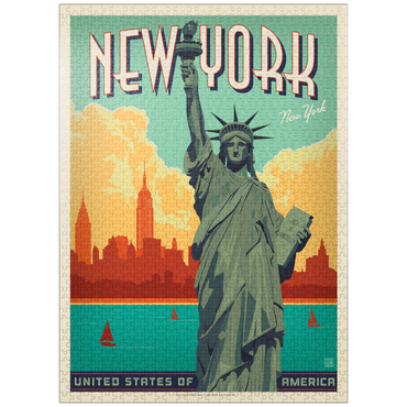 puzzleplate New York City: Lady Liberty, Vintage Poster 1000 Jigsaw Puzzle
