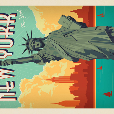 New York City: Lady Liberty, Vintage Poster 1000 Jigsaw Puzzle 3D Modell