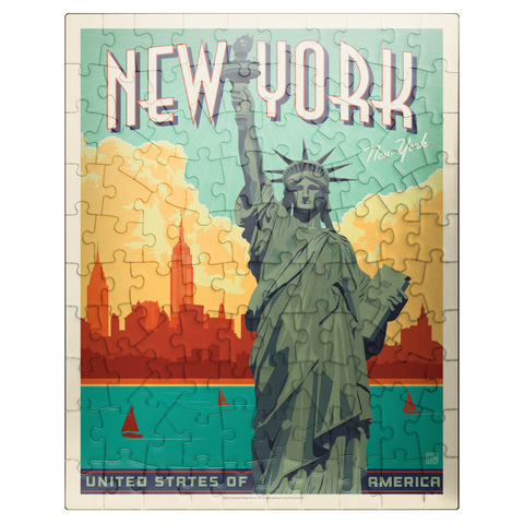 puzzleplate New York City: Lady Liberty, Vintage Poster 100 Jigsaw Puzzle