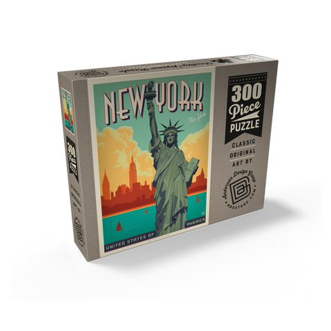 New York City: Lady Liberty, Vintage Poster 300 Jigsaw Puzzle box view2