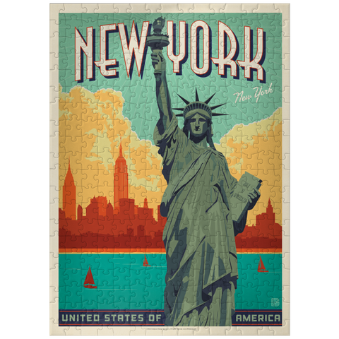 puzzleplate New York City: Lady Liberty, Vintage Poster 300 Jigsaw Puzzle