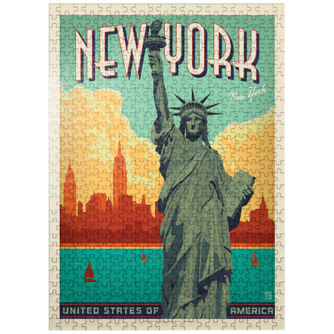 puzzleplate New York City: Lady Liberty, Vintage Poster 500 Jigsaw Puzzle