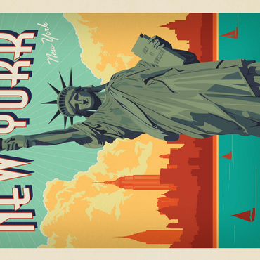 New York City: Lady Liberty, Vintage Poster 500 Jigsaw Puzzle 3D Modell