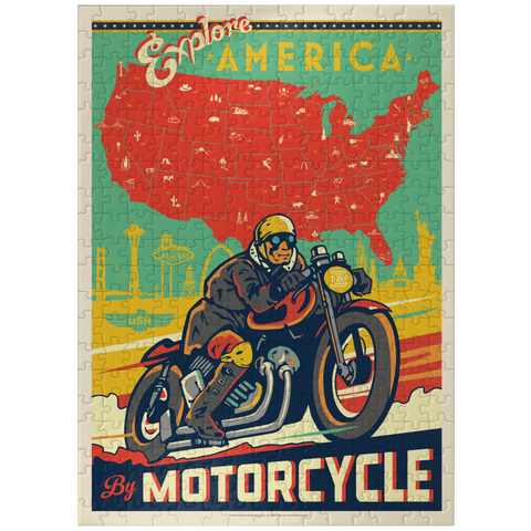 puzzleplate Explore America by Motorcycle, Vintage Poster 300 Jigsaw Puzzle
