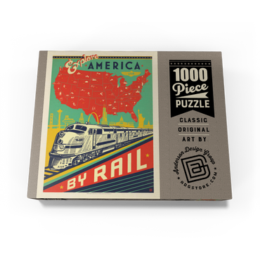 Explore America By Rail, Vintage Poster 1000 Jigsaw Puzzle box view3