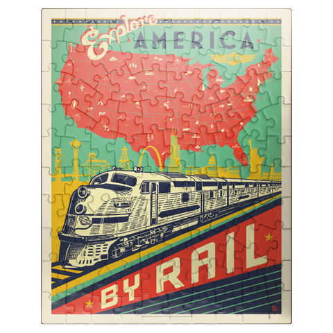 puzzleplate Explore America By Rail, Vintage Poster 100 Jigsaw Puzzle